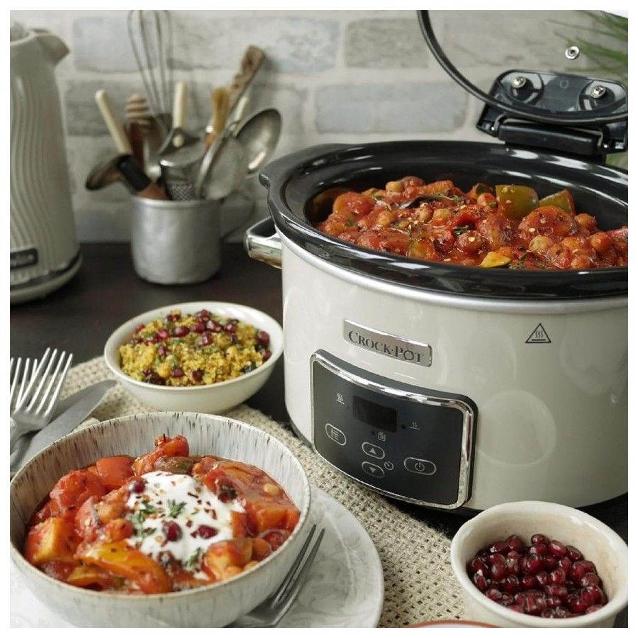 additioanl image for  Crockpot Slow Cooker 3.5L Beige & Chrome 