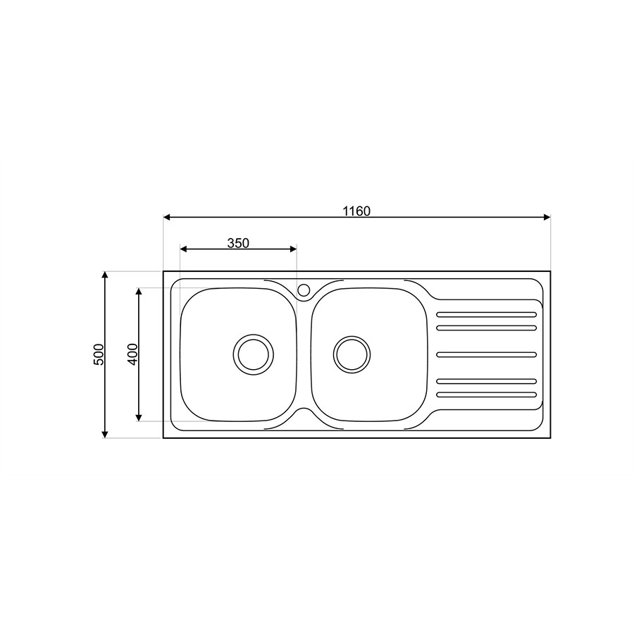 additioanl image for  Asil 2 Bowl Sink S/Steel Right 50 x116 c 