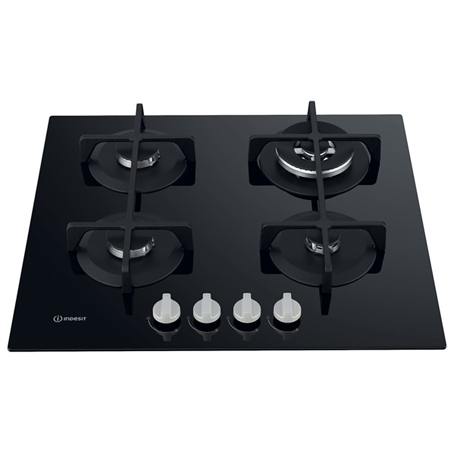 additioanl image for  Indesit Hob Gas 4 Burner Glass Black 