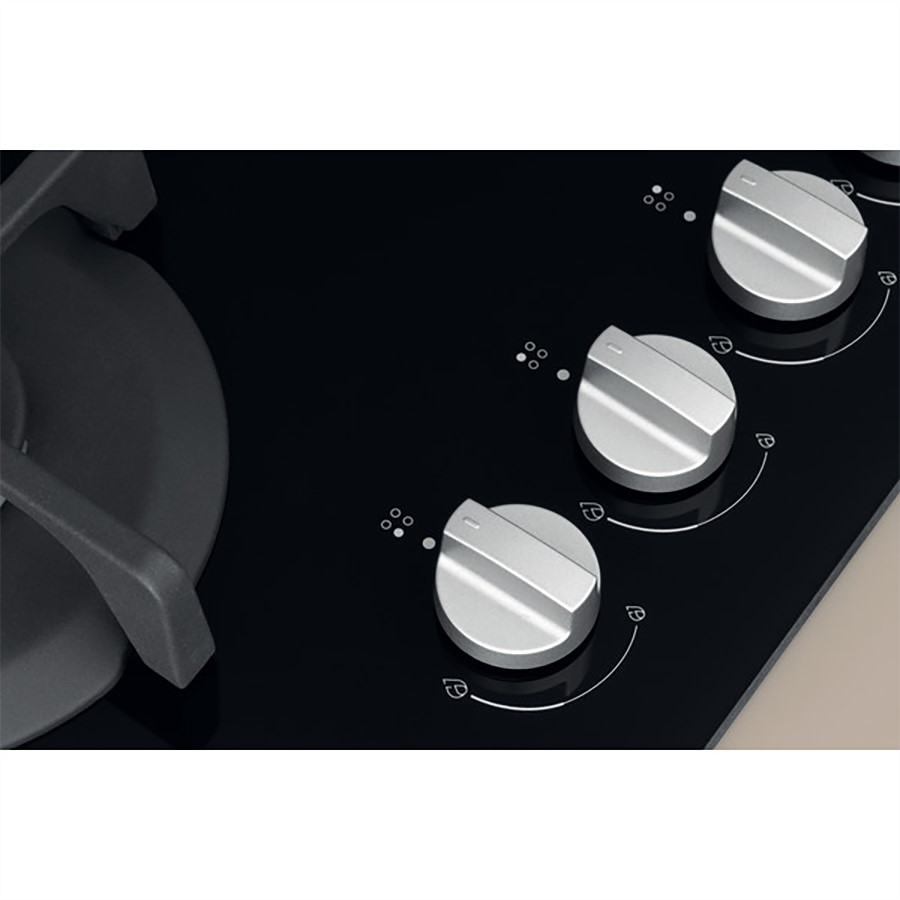 additioanl image for  Indesit Hob Gas 4 Burner Glass Black 