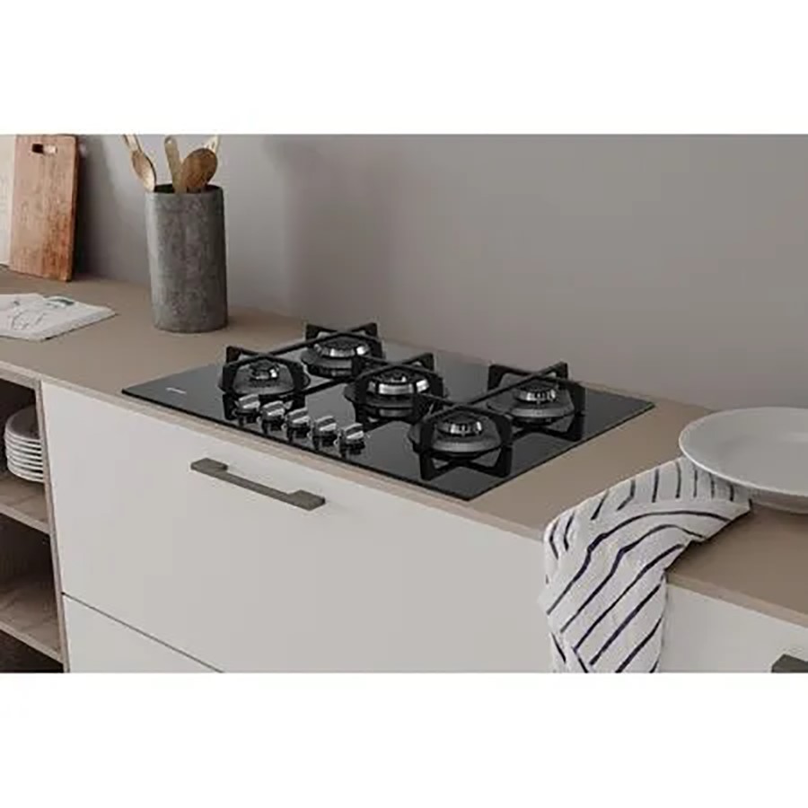 additioanl image for  Indesit Hob Gas 5 Burner Glass Black 