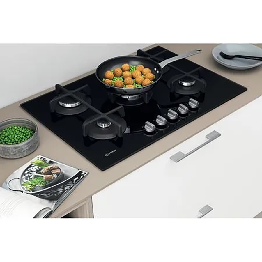 additioanl image for  Indesit Hob Gas 5 Burner Glass Black 