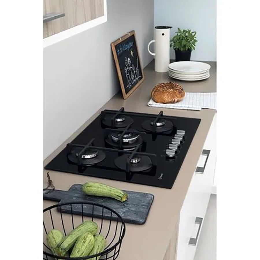 additioanl image for  Indesit Hob Gas 5 Burner Glass Black 