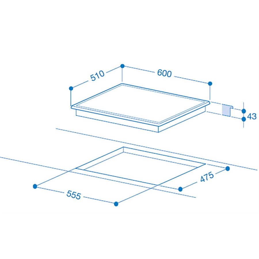 additioanl image for  Indesit Hob Gas 4 Burner Glass White 