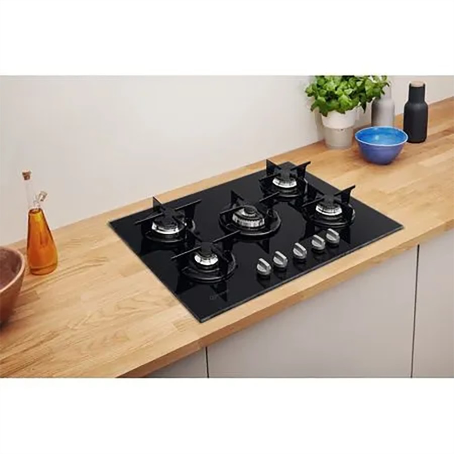 additioanl image for  Indesit Hob Gas 5 Burner Black Glass 