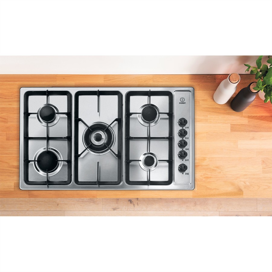 additioanl image for  Indesit Hob Gas 5 Burners S/Steel 90 cm 
