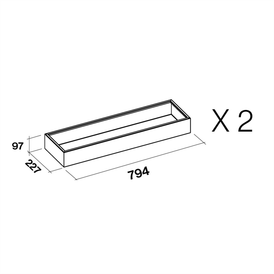 additioanl image for  Falmec Kit of 2 Trays Island Hood SS 