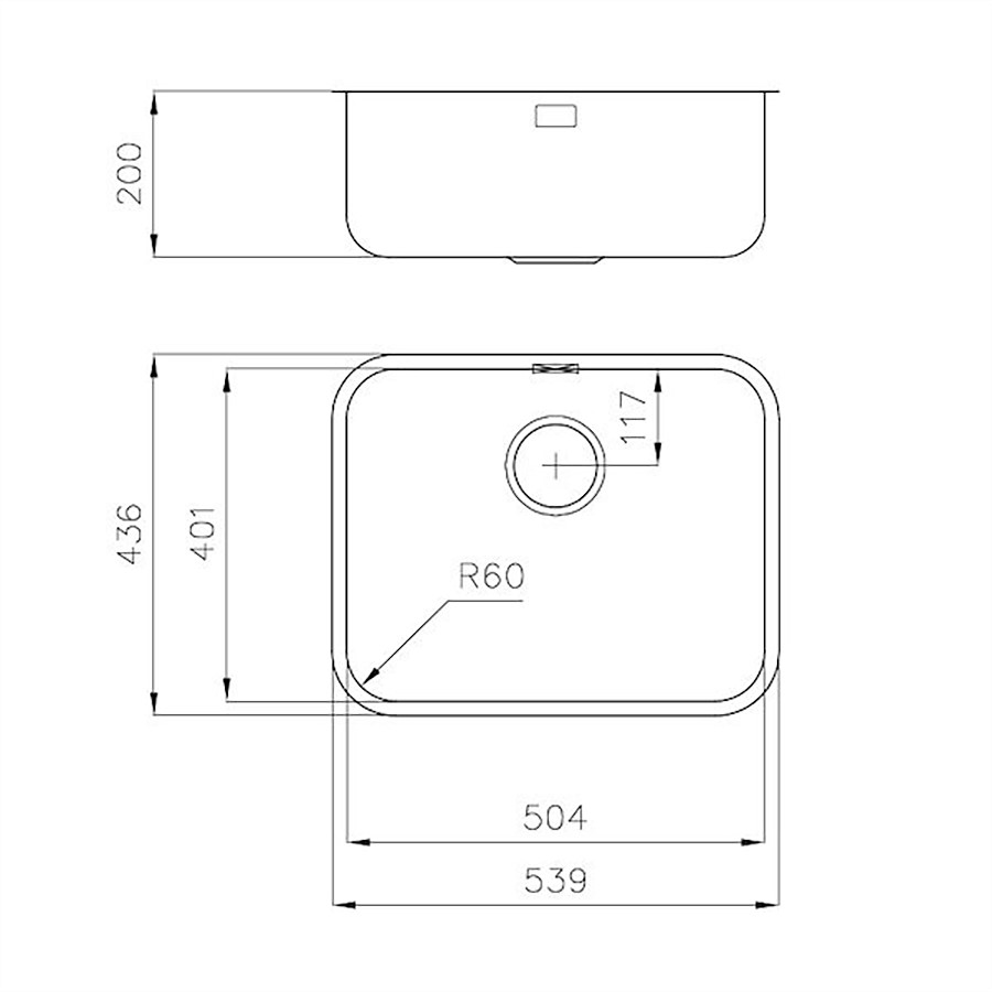 additioanl image for  Foster Sink KS Undermount S/St 53.9x43.6 