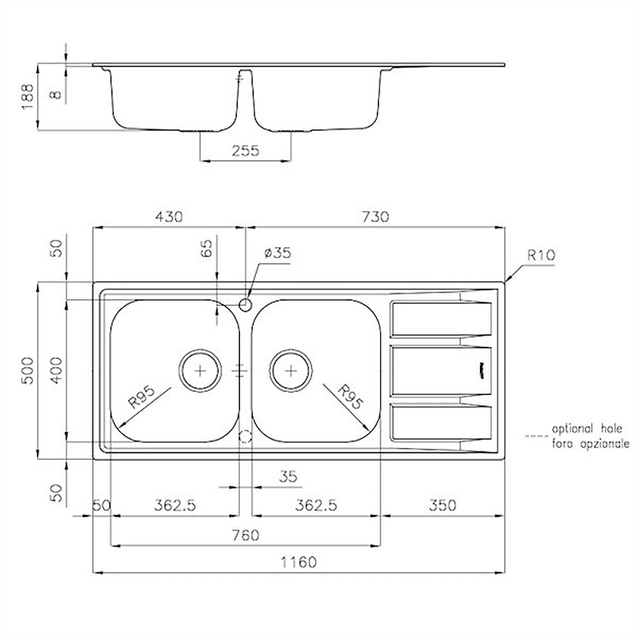 additioanl image for  Foster Sink FM Marine St/St 116x50 