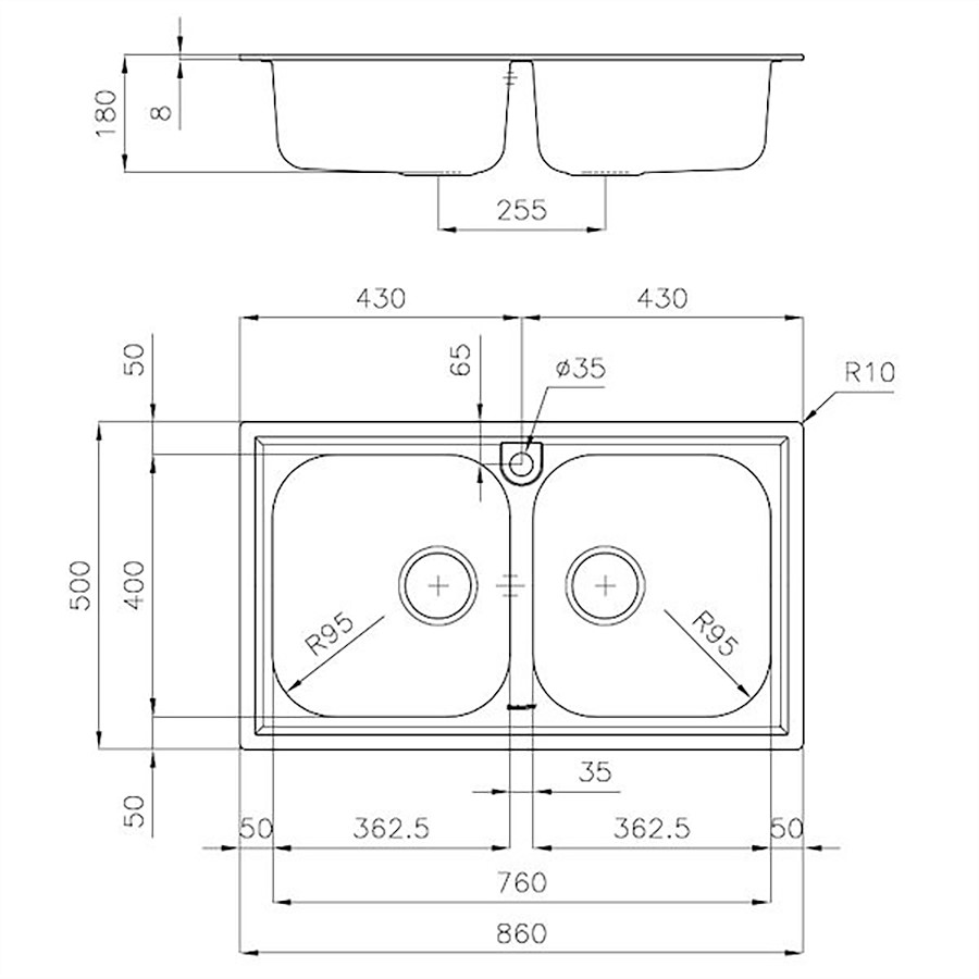 additioanl image for  Foster Sink FM Marine St/St 86x50 
