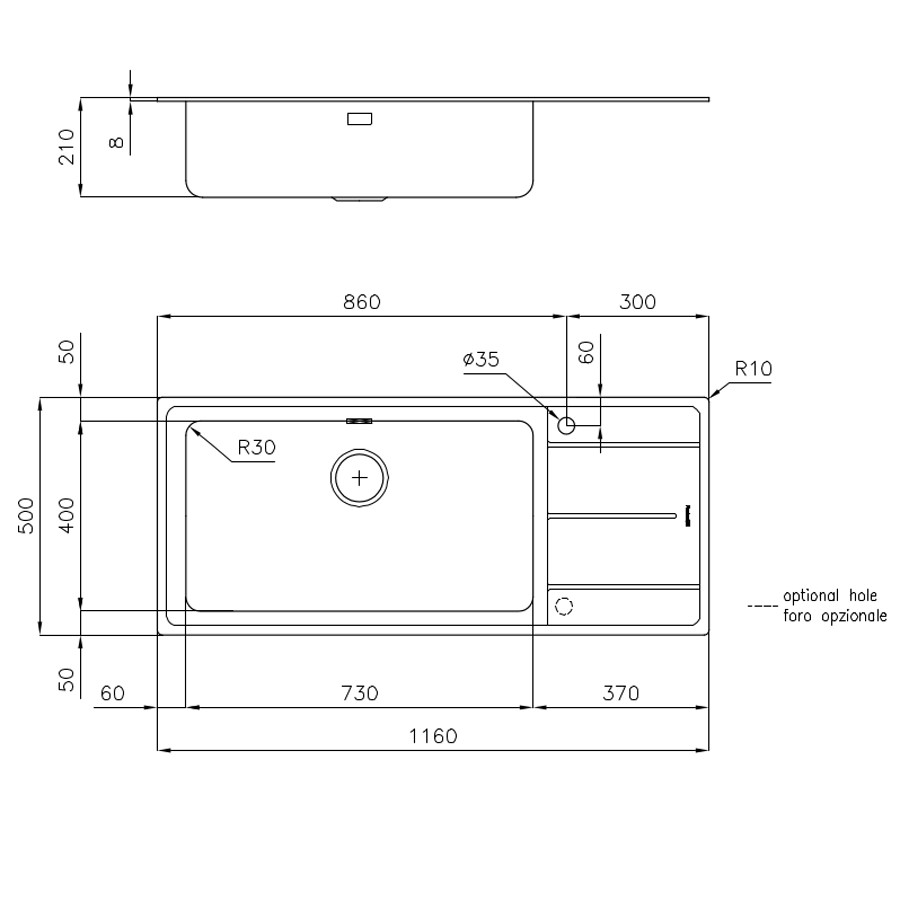 additioanl image for  Foster Sink Evo Stndard (8mm Edge) St/St 