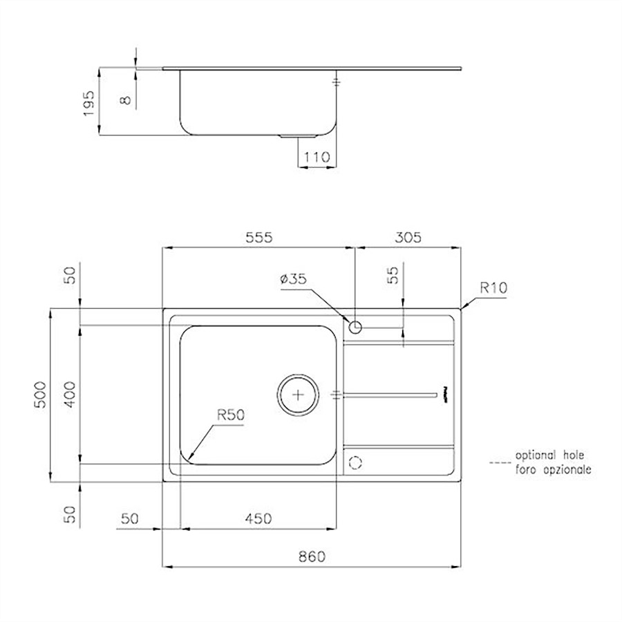 additioanl image for  Foster Sink Evo Stndrd (8mm Edge) St/St 