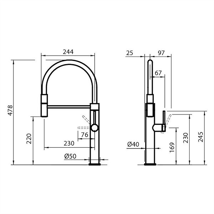 additioanl image for  Foster Mixer Tap Flexible Head Satin 