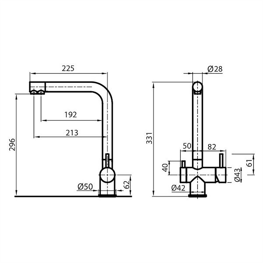 additioanl image for  Foster Mixer Gamma 3 Vie Faucet Satin 