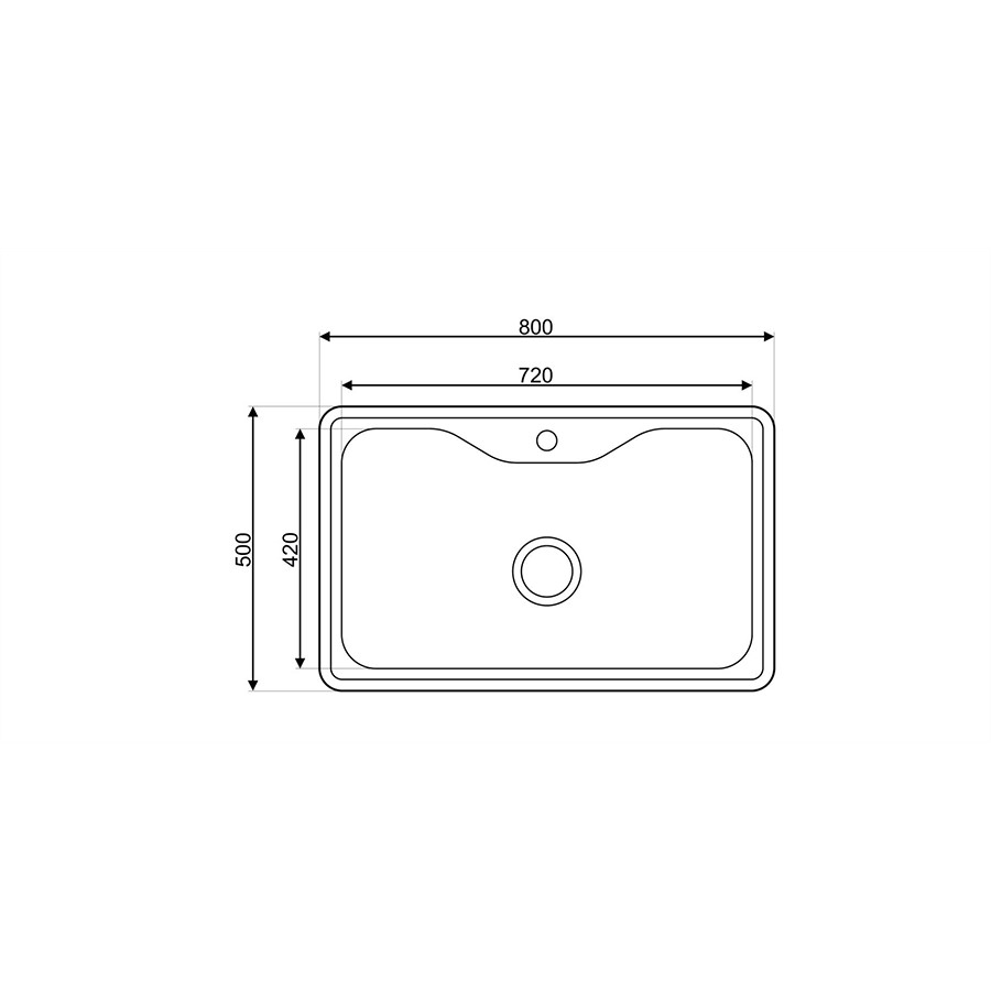 additioanl image for  Asil 1 Bowl Sink 80 x 50 cm Inset Boel 
