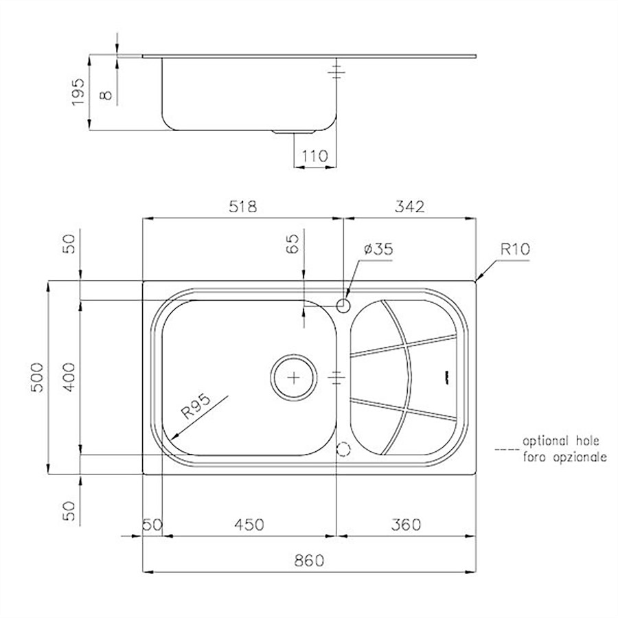 additioanl image for  Foster Sink Big Bowl S/Steel 86 x 50 cm 