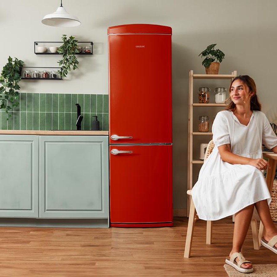 additioanl image for  Cecotec Retro combi fridge Red 294L 