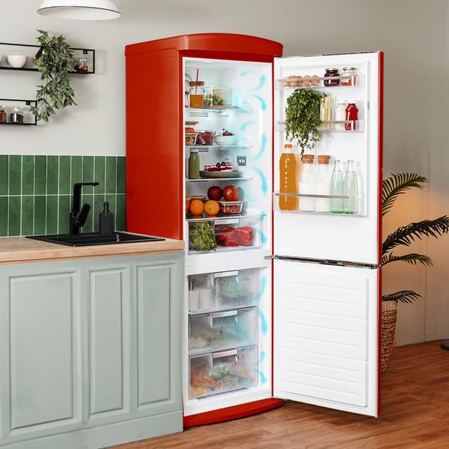 additioanl image for  Cecotec Retro combi fridge Red 294L 