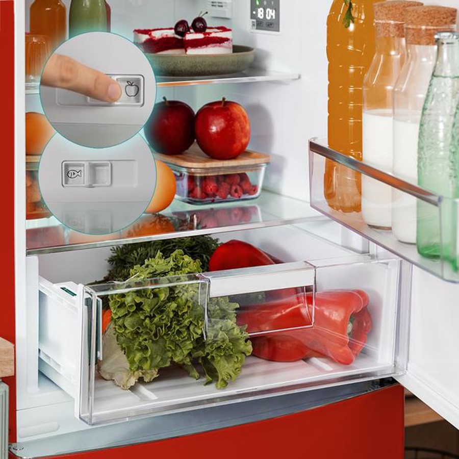 additioanl image for  Cecotec Retro combi fridge Red 294L 