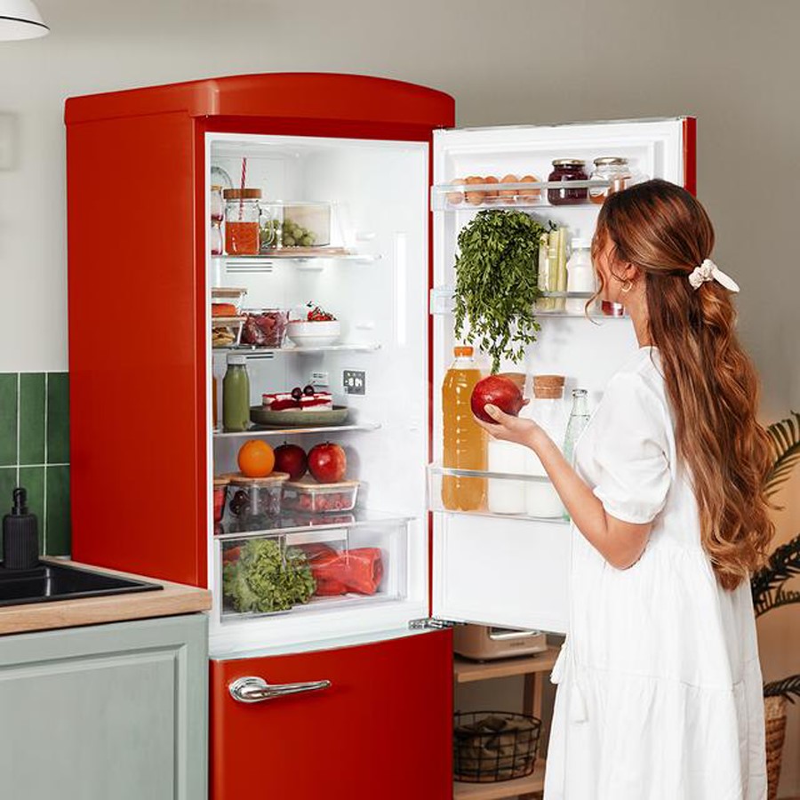 additioanl image for  Cecotec Retro combi fridge Red 294L 