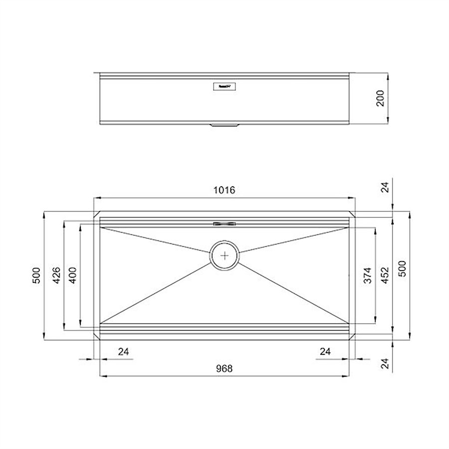 additioanl image for  Foster Sink Milano UM S/Steel 101x 50 cm 