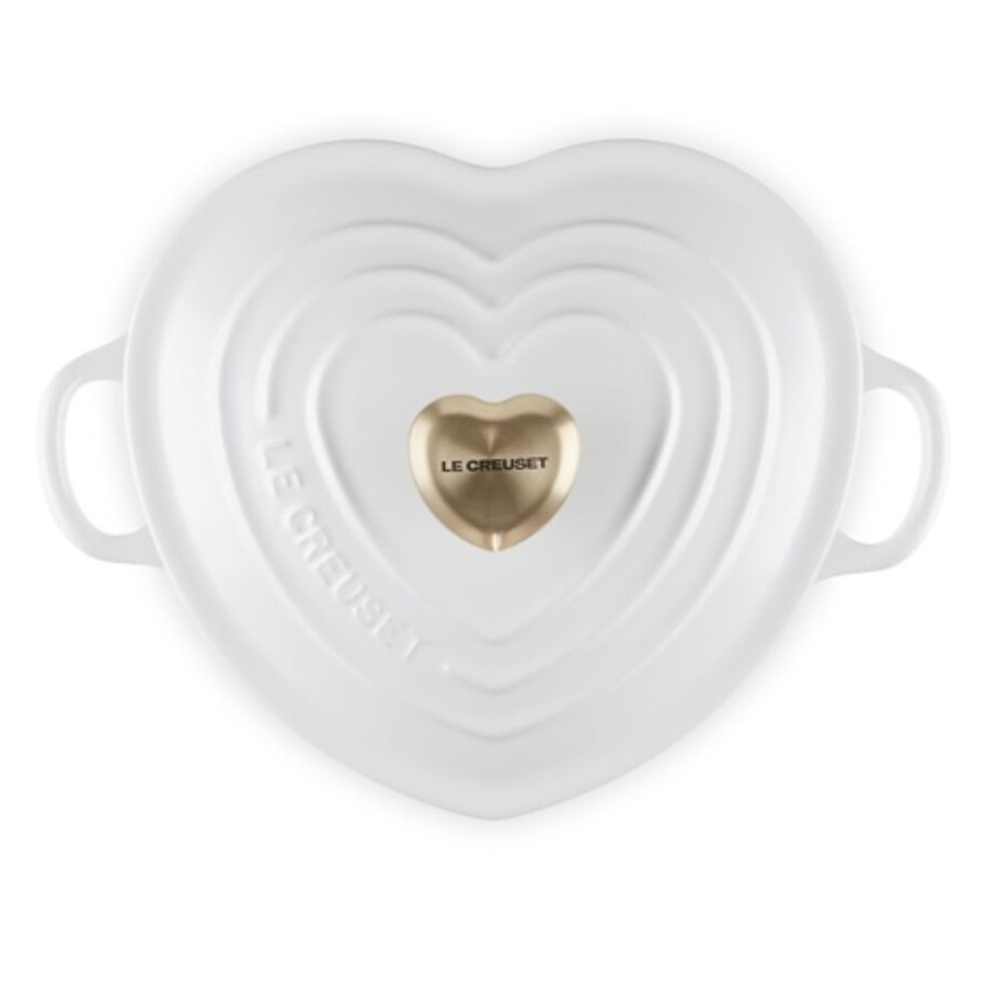 additioanl image for  Le Creuset Heart Cass. White+Gold Knob 