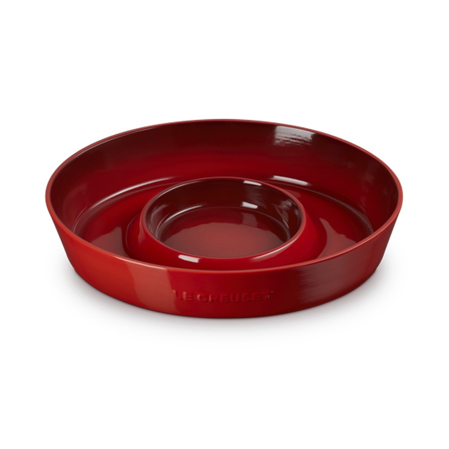 additioanl image for  Le Creuset Chip& Dip Oval Platter Cerise 