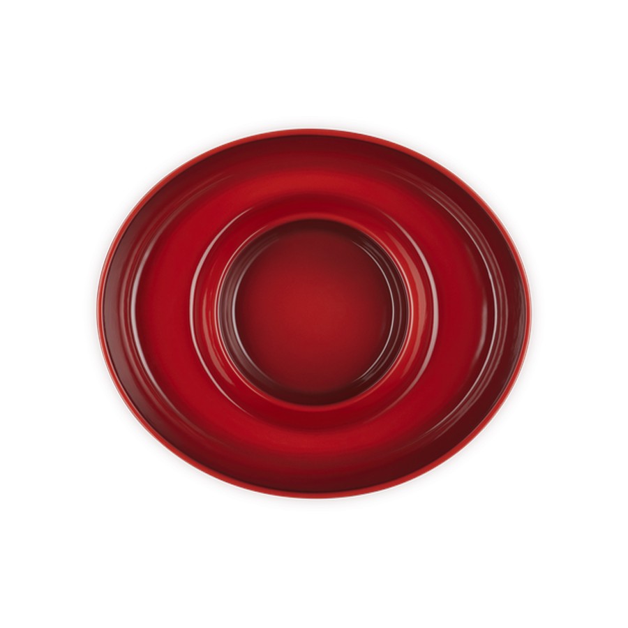 additioanl image for  Le Creuset Chip& Dip Oval Platter Cerise 