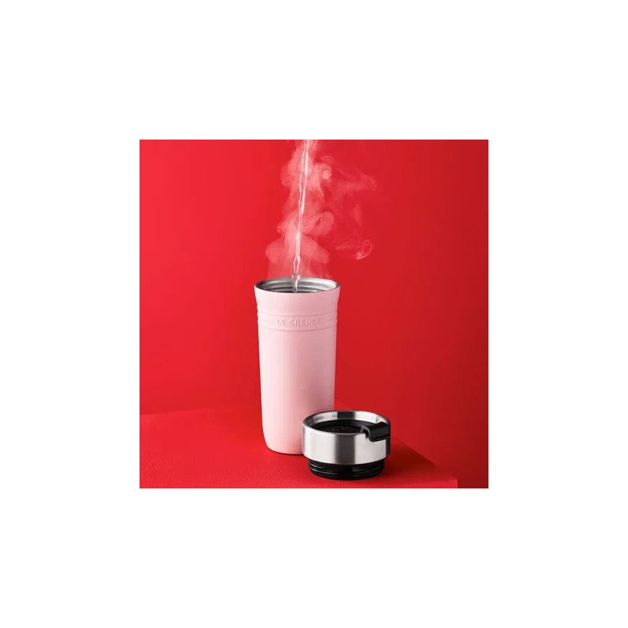additioanl image for  Le Creuset Travel Mug Shell Pink 350 ml 