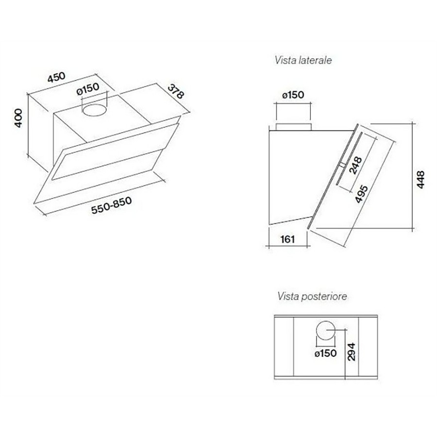 additioanl image for  Falmec Hood Verso White Glass 85 cm 