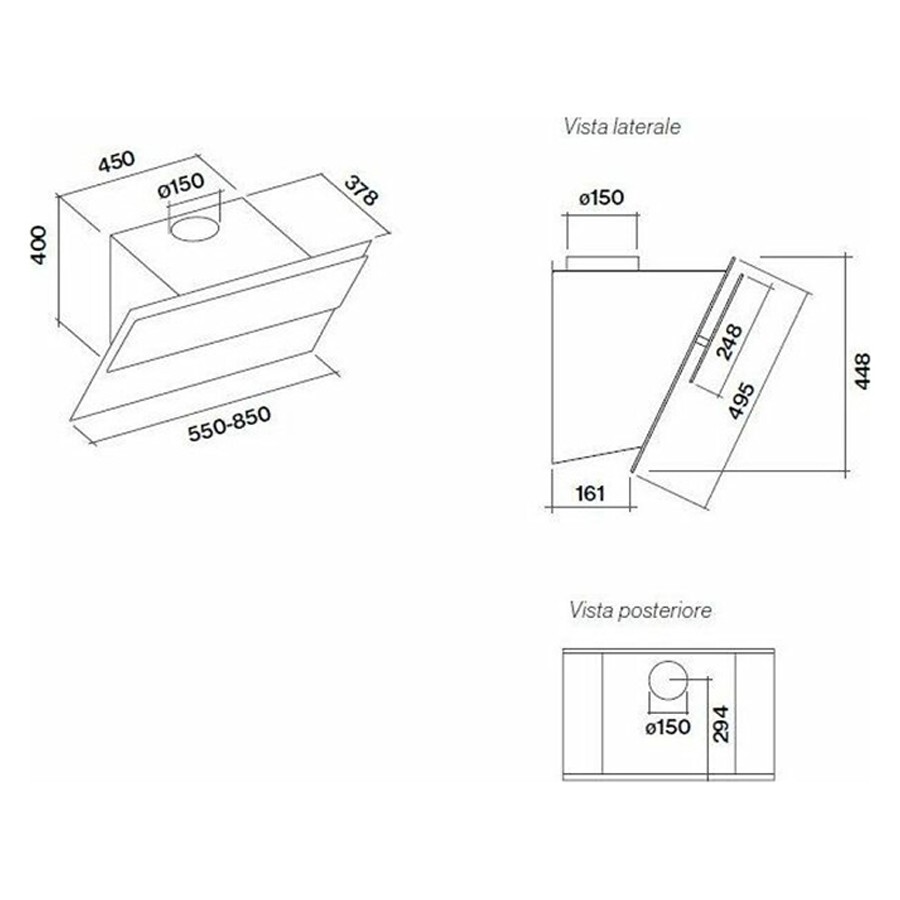 additioanl image for  Falmec Hood Verso Grey Glass 55 cm 