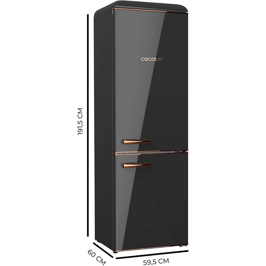 additioanl image for  Cecotec Retro combi fridge Black 300L 