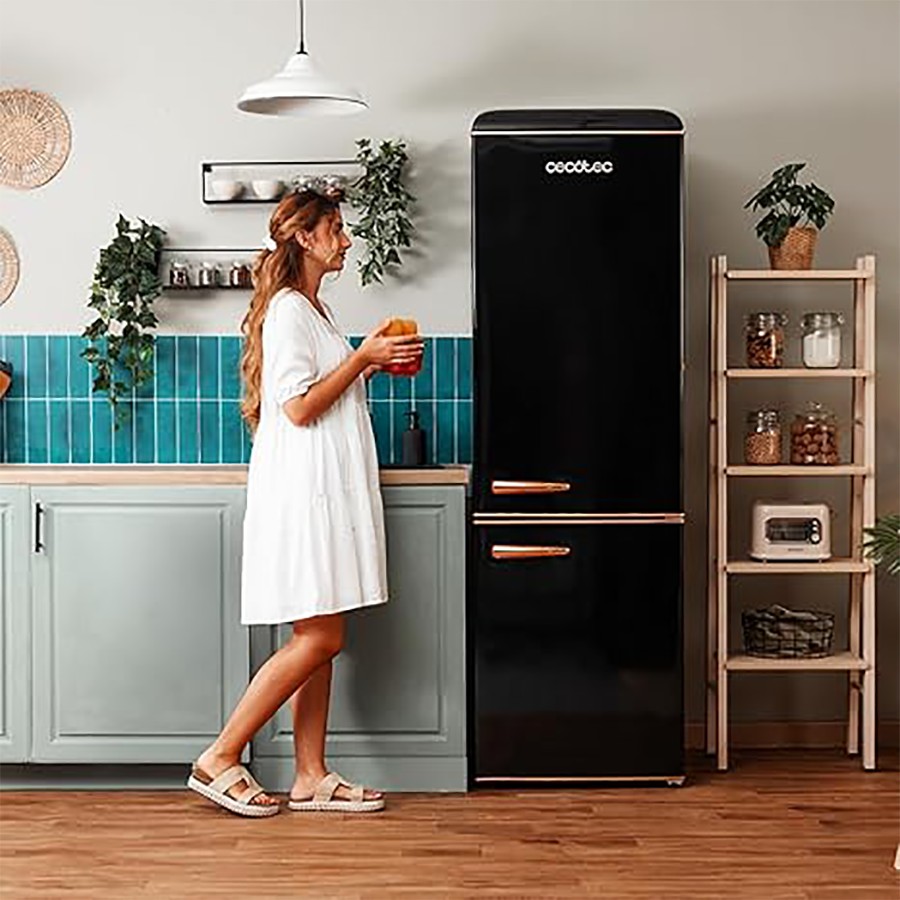 additioanl image for  Cecotec Retro combi fridge Black 300L 