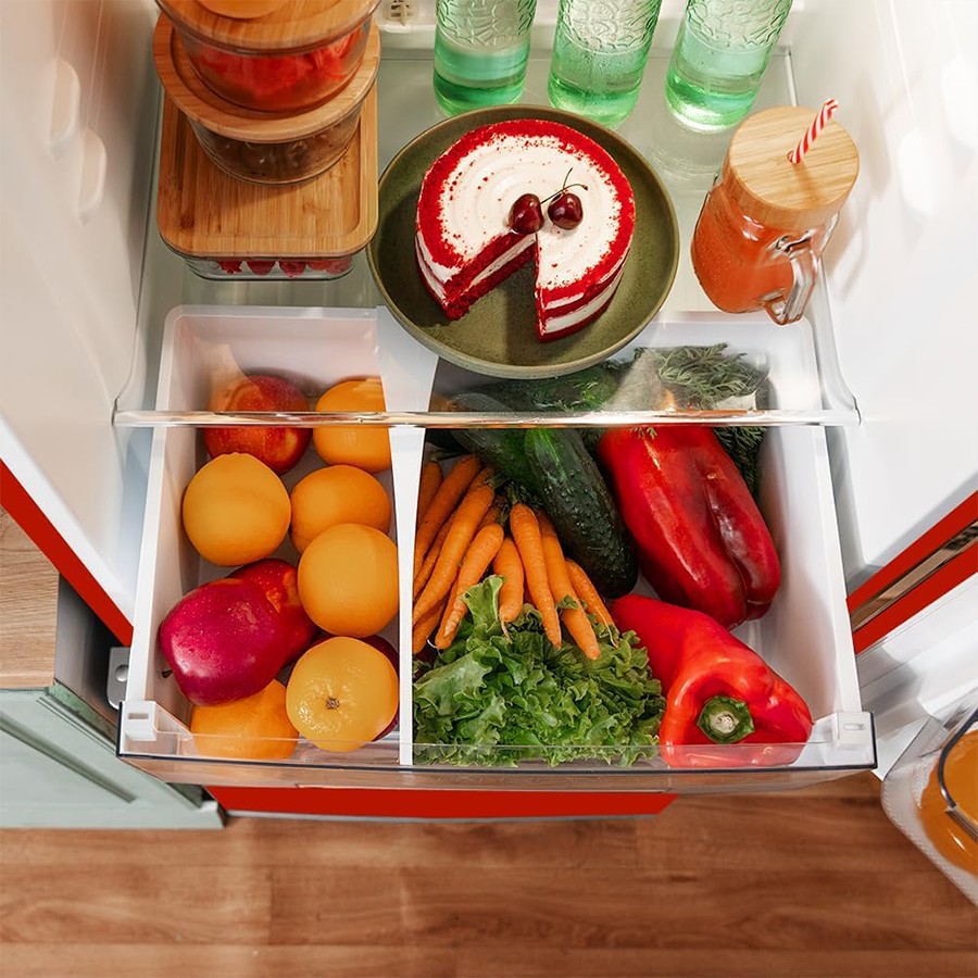 additioanl image for  Cecotec Retro Combi Fridge Red 300L 