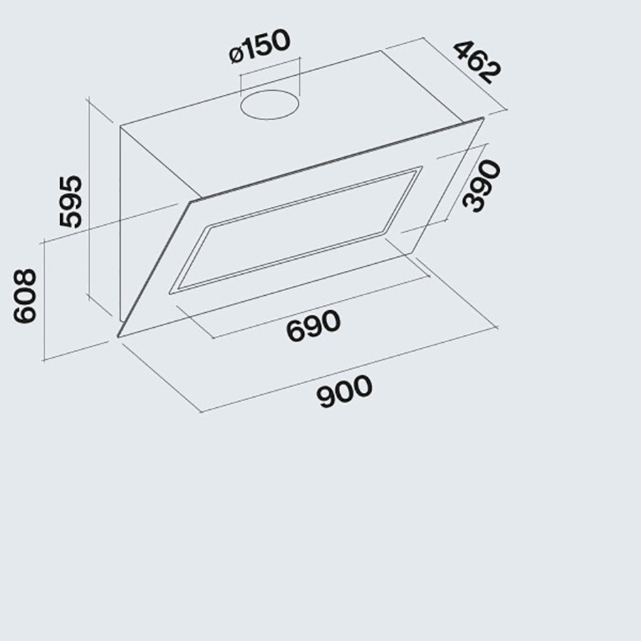 additioanl image for  Falmec Hood Wall Mounted Black 90 cm 