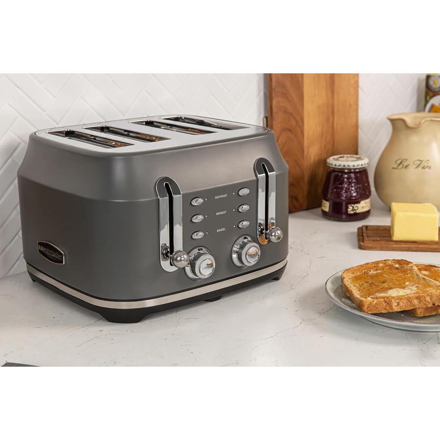 additioanl image for  Rangemaster Classic 4 Slice Grey Toaster 