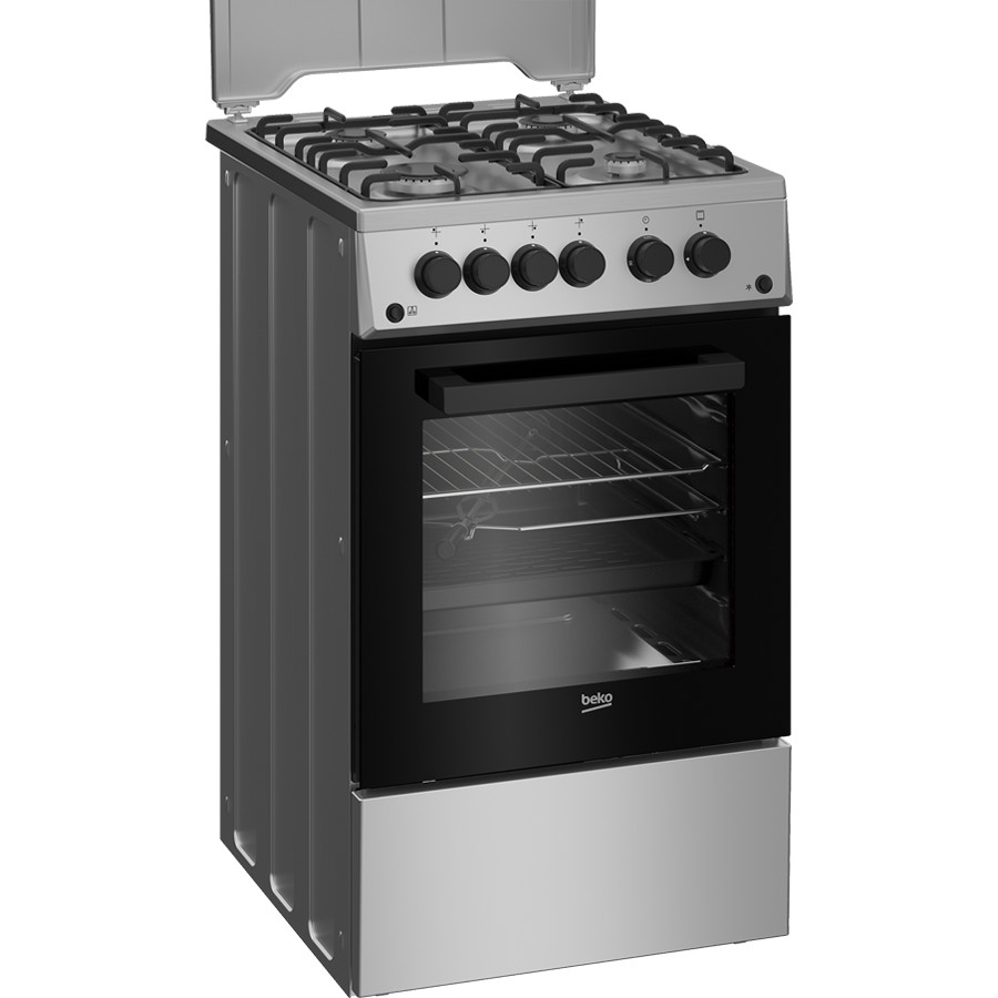additioanl image for  Beko Gas Cooker Black S/Steel 4 Burners 