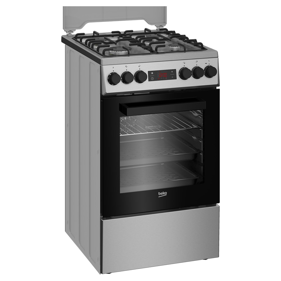 additioanl image for  Beko Gas Cooker Black S/Steel 4 Burners 