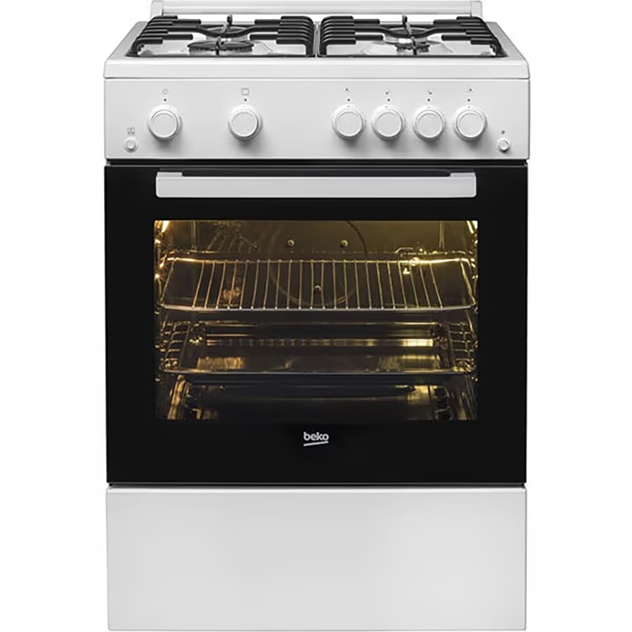 additioanl image for  Beko Gas Cooker White S/Steel 4 Burners 