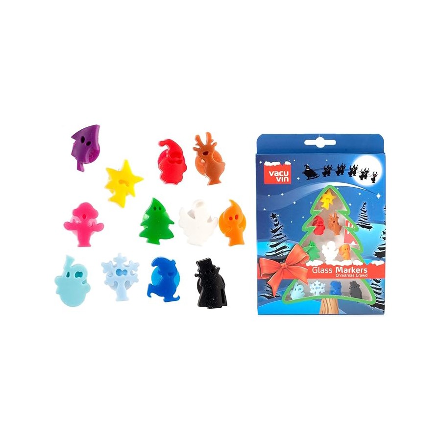 additioanl image for  Vacuvin Glass Markers Christmas Crowd 