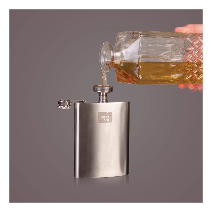 additioanl image for  Vacuvin Hip Flask & Funnel S/Steel 