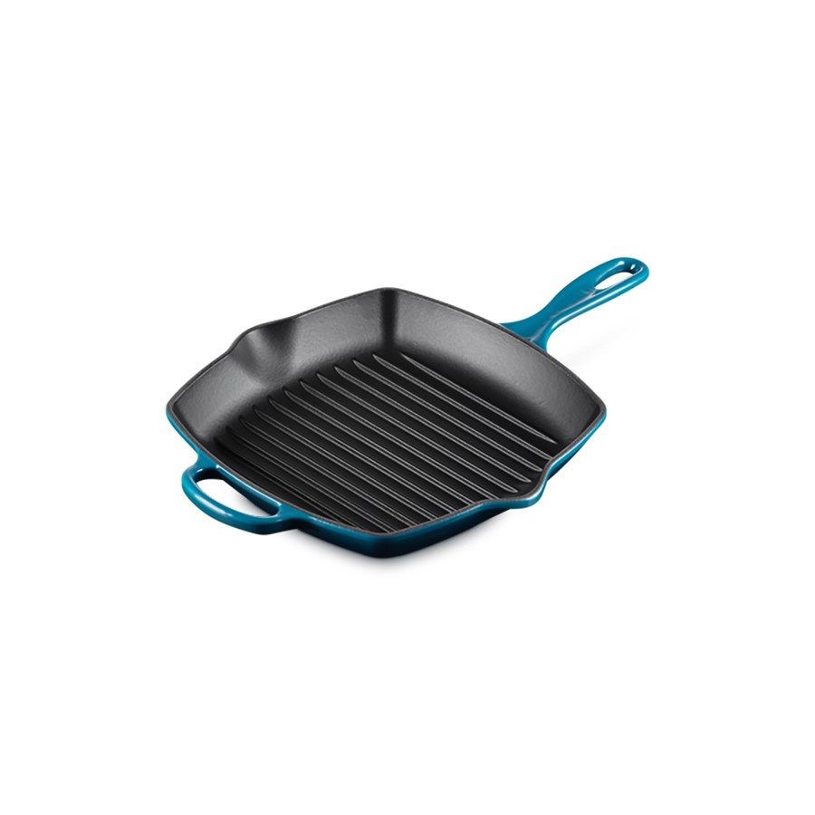 additioanl image for  Le Creuset Sq. Skillet Grill D/Teal 26cm 
