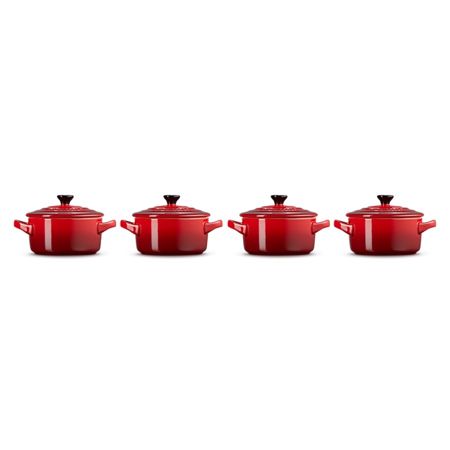 additioanl image for  Le Creuset Round 4 Mini Cocottes Cerise 