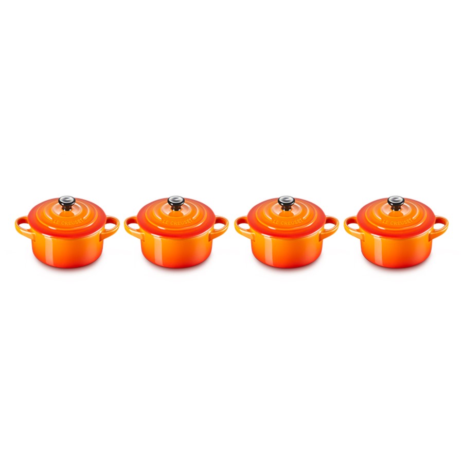 additioanl image for  Le Creuset Round 4 Mini Cocottes Flame 