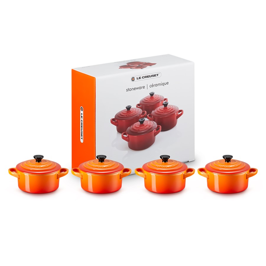 additioanl image for  Le Creuset Round 4 Mini Cocottes Flame 
