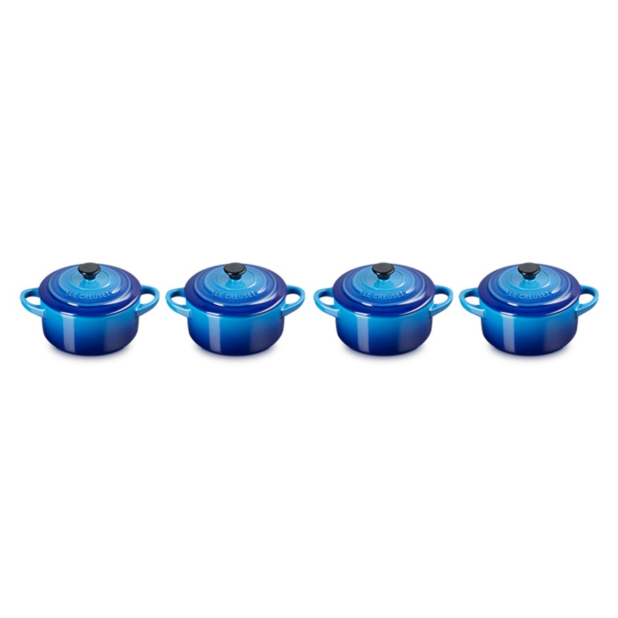 additioanl image for  Le Creuset Rd 4 Mini Cocottes Azure Blue 