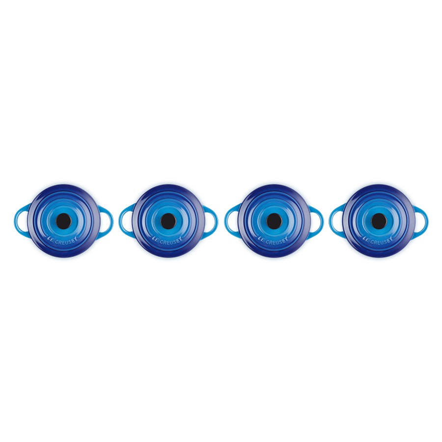 additioanl image for  Le Creuset Rd 4 Mini Cocottes Azure Blue 