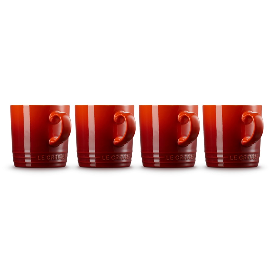 additioanl image for  Le Creuset 4 Coffee Mugs Cerise 350 ml 