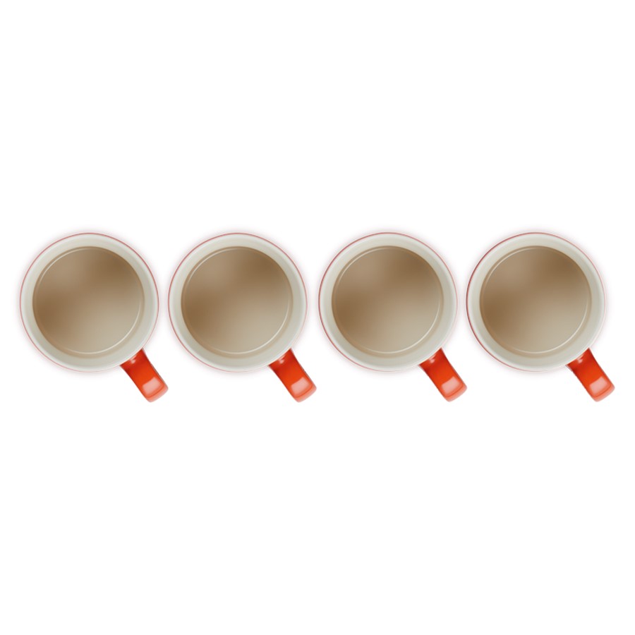 additioanl image for  Le Creuset 4 Coffee Mugs Cerise 350 ml 