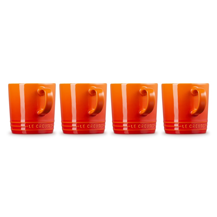 additioanl image for  Le Creuset 4 Coffee Mugs Flame 350 ml 